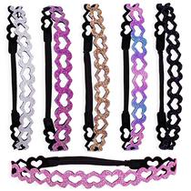 Bandanas de glitter FROG SAC para meninas, faixas de cabelo com coração x6