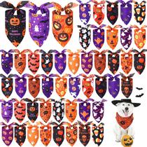 Bandanas de Halloween para cães Abbylike 50 unidades de abóbora para cães Bandanas de Halloween para cães Abbylike 50 unidades de abóbora para cães