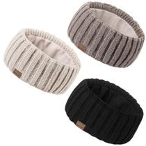 Bandanas de inverno MUTKIS para mulheres, pacote com 3 unidades, tricotadas de lã, forradas com lã Bandanas de inverno MUTKIS para mulheres, pacote com 3 unidades, tricotadas de lã, forradas com lã