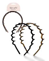 Bandanas de plástico reciclado Kitsch Zig Zag, 2 peças pretas e tortas