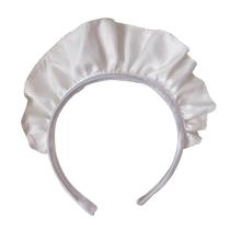 Bandanas de Ruffle largas para mulheres Cosplay White Maid Headwear Góticos Acessórios - Branco