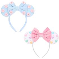Bandanas DRESHOW Mouse Ears Glitter Faixas de cabelo para mulheres x2