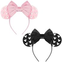 Bandanas DRESHOW Mouse Ears para mulheres e meninas, faixas de cabelo de pérolas