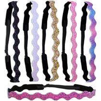 Bandanas FROG SAC Glitter Elastic para meninas, 6 peças