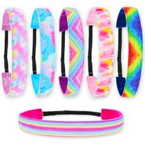 Bandanas FROG SAC Tie Dye para meninas Rainbow, pacote com 6