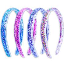 Bandanas Glitter FROG SAC para meninas com dentes em pente, pacote com 4