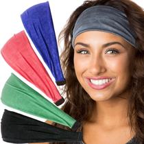 Bandanas Hipsy Xflex Crushed ajustáveis para mulheres, pacote com 5