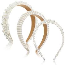 Bandanas Hoteam Pearl para mulheres, strass de pérolas sintéticas brancas Bandanas Hoteam Pearl para mulheres, strass de pérolas sintéticas brancas