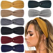 Bandanas Huachi - 8 Faixas de Cabelo Boho com Nó Torcido para Mulheres