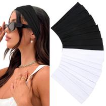 Bandanas Huachi Elastic, pacote com 16 faixas femininas, pretas e brancas Bandanas Huachi Elastic, pacote com 16 faixas femininas, pretas e brancas
