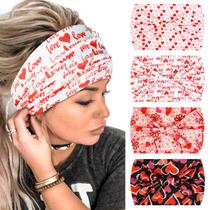 Bandanas Huachi Valentine Heart para mulheres, pacote com 4