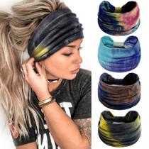 Bandanas Huachi Wide Tie Dye para mulheres (pacote com 4) Bandanas Huachi Wide Tie Dye para mulheres (pacote com 4)