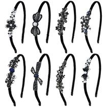 Bandanas Lawie Rhinestone Flower Butterfly Crown, pacote com 8 Bandanas Lawie Rhinestone Flower Butterfly Crown, pacote com 8