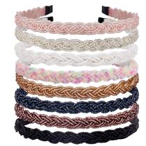 Bandanas LyRoo Metal Head Band Faixas de cabelo frisadas para mulheres