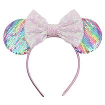 Bandanas Mouse Ears Foeran Shiny Bows, lantejoulas para meninas e mulheres