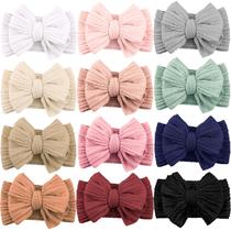 Bandanas para bebês AlinMo, pacote com 12 laços de nylon macios e elásticos Bandanas para bebês AlinMo, pacote com 12 laços de nylon macios e elásticos