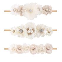 Bandanas para bebês, cherrboll, 3 peças de nylon floral macio, elástico