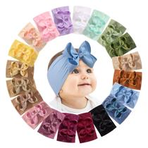 Bandanas para bebês doboi 4", 20 peças, conjunto de faixas de cabelo com laço de nylon