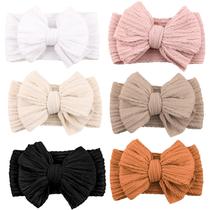 Bandanas para bebês Niceye, macio e elástico, nylon com laços, pacote com 6 Bandanas para bebês Niceye, macio e elástico, nylon com laços, pacote com 6