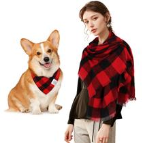 Bandanas para cães E-Clover Matching Owner Buffalo Scarf Plaid