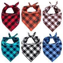 Bandanas para cães Gofshy Gofshy G-Large, 53 x 53 cm, pacote com 6 cores xadrez