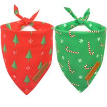Bandanas para cães Realeaf Christmas, pacote com 2, pequenas e duráveis