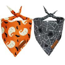 Bandanas para cães Realeaf Halloween, pacote com 2, laranja, cinza, GG Bandanas para cães Realeaf Halloween, pacote com 2, laranja, cinza, GG