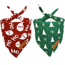 Bandanas para cães Releaf Christmas Tree Santa, pacote com 2 unidades pequenas