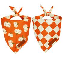 Bandanas para cães Releaf, pacote com 2 unidades, laranja, abóbora, outono, pequeno