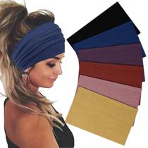 Bandanas Sefiinh Wide para mulheres, elásticas, pacote com 6 acessórios Bandanas Sefiinh Wide para mulheres, elásticas, pacote com 6 acessórios