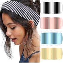 Bandanas SENMAY listradas para cabelos femininos, 4 unidades