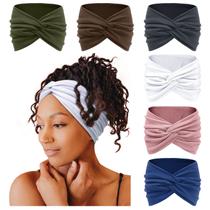 Bandanas Tobeffect Turban Boho Hairband para mulheres 18 cm, pacote com 6