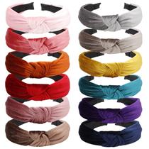 Bandanas VELSCRUN com nós rosa/vermelho/marrom/cinza de veludo feminino Bandanas VELSCRUN com nós rosa/vermelho/marrom/cinza de veludo feminino