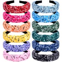 Bandanas VELSCRUN Knotted, pacote com 12 faixas para mulheres Bandanas VELSCRUN Knotted, pacote com 12 faixas para mulheres