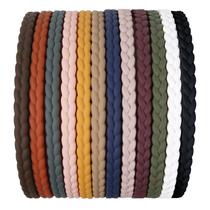 Bandanas WOVOWOVO Thin 7 mm para mulheres, 12 peças de dentes de plástico Bandanas WOVOWOVO Thin 7 mm para mulheres, 12 peças de dentes de plástico