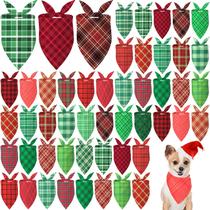 Bandanas xadrez de Natal para cães Abbylike 50 unidades para cães Bandanas xadrez de Natal para cães Abbylike 50 unidades para cães