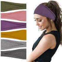 Bandanas YONUF Fashion Wide Headband para mulheres, pacote com 6
