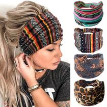 Bandanas YONUF Wide Boho para mulheres, pacote com 4 acessórios de moda