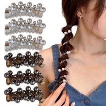 Bandas de cabelo Pearl Braided Phone Scrunchies, 6 peças Bandas de cabelo Pearl Braided Phone Scrunchies, 6 peças