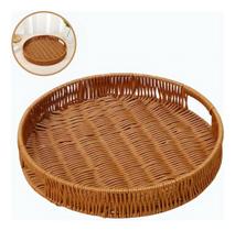 Bandeija Rattan Decoração Centro Mesa Cesta Pães Fruteira