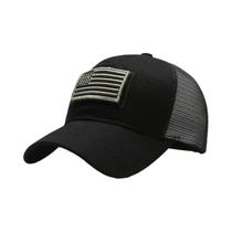 Bandeira americana camuflagem adesivo bordado Baseball Cap Net Hat Men Outdoor tiras autocolantes Cap