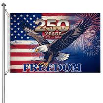 Bandeira Americana do 250º Aniversário 90x150cm Dupla Face Bandeira Americana do 250º Aniversário 90x150cm Dupla Face