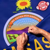 Bandeira Anley à prova de rasgos, dupla face, 3 camadas, Kansas State, 90 x 150 cm