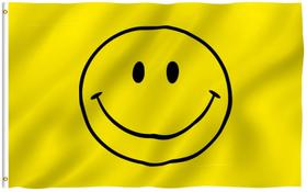 Bandeira Anley Fly Breeze Amarela Happy Face 90x150cm Poliéster