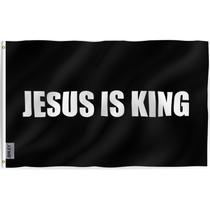 Bandeira Anley Fly Breeze Jesus is King 90x150cm Poliéster Bandeira Anley Fly Breeze Jesus is King 90x150cm Poliéster