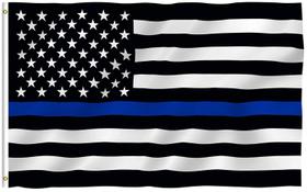 Bandeira Anley Fly Breeze Thin Blue Line EUA 90x150cm Poliéster Bandeira Anley Fly Breeze Thin Blue Line EUA 90x150cm Poliéster