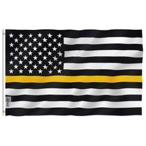 Bandeira Anley Fly Breeze Thin Gold Line EUA 90x150cm Poliéster Bandeira Anley Fly Breeze Thin Gold Line EUA 90x150cm Poliéster