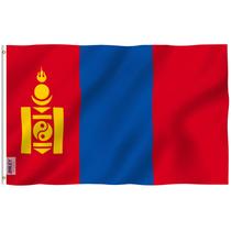 Bandeira Anley Mongolia 90x150cm poliéster com ilhós de latão