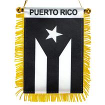 Bandeira Anley Puerto Rico Fringy Window Pendurada 10x15cm