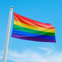 Bandeira Avulsa Orgulho LGBT Cores em Cetim Brilhante - Tamanho Grande 1,20m x 85cm